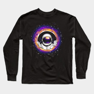 Astronaut in Black Hole Long Sleeve T-Shirt